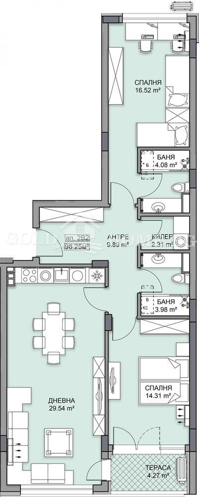 De vânzare  2 dormitoare Plovdiv , Gagarin , 100 mp | 73172379 - imagine [4]