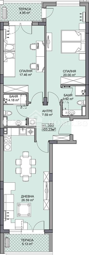 De vânzare  2 dormitoare Plovdiv , Gagarin , 100 mp | 73172379 - imagine [6]