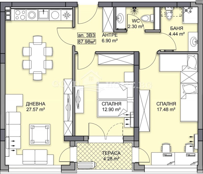 De vânzare  2 dormitoare Plovdiv , Gagarin , 100 mp | 73172379 - imagine [7]