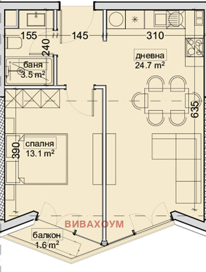 Zu verkaufen  1 Schlafzimmer Warna , Wladislaw Warnentschik 1 , 59 qm | 67562742 - Bild [6]