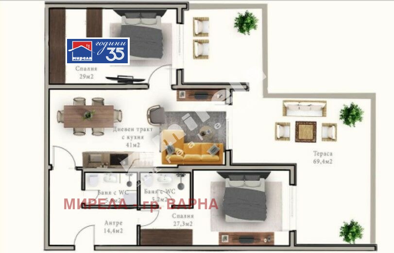 Продава 3-СТАЕН, гр. Варна, м-т Ален мак, снимка 2 - Апартаменти - 53462886
