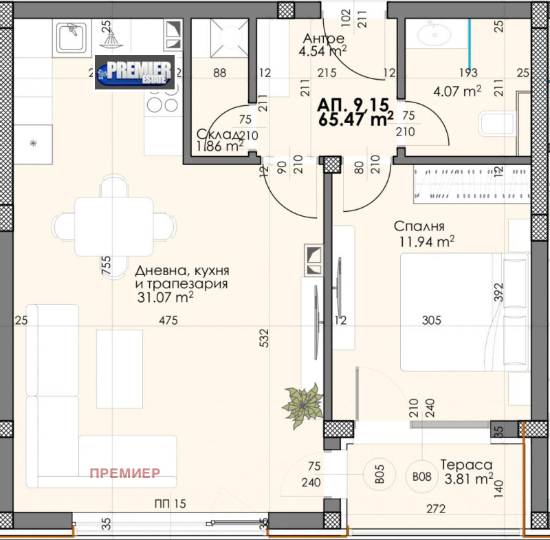 Na prodej  1 ložnice Plovdiv , Christo Smirnenski , 73 m2 | 35736761 - obraz [2]