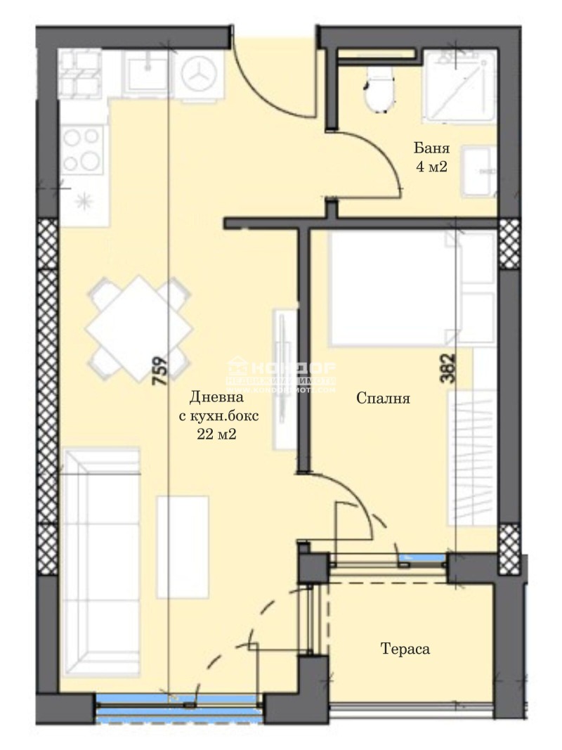 Satılık  1 yatak odası Plovdiv , Trakiya , 51 metrekare | 27532058 - görüntü [4]