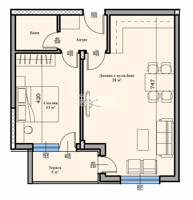 Myytävänä  1 makuuhuone Plovdiv , Tsentar , 70 neliömetriä | 40615472 - kuva [2]