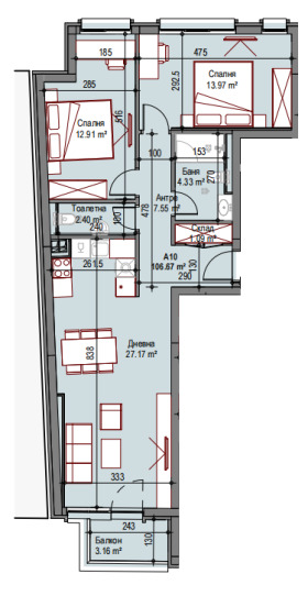 2 chambres Podouyane, Sofia 1