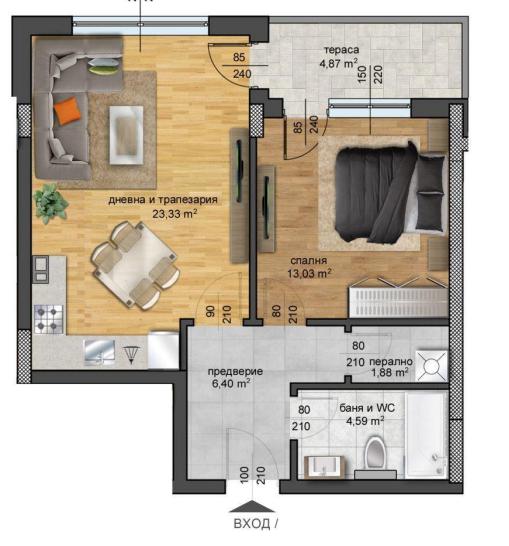 À venda  1 quarto Plovdiv , Hristo Smirnenski , 74 m² | 72960353 - imagem [2]