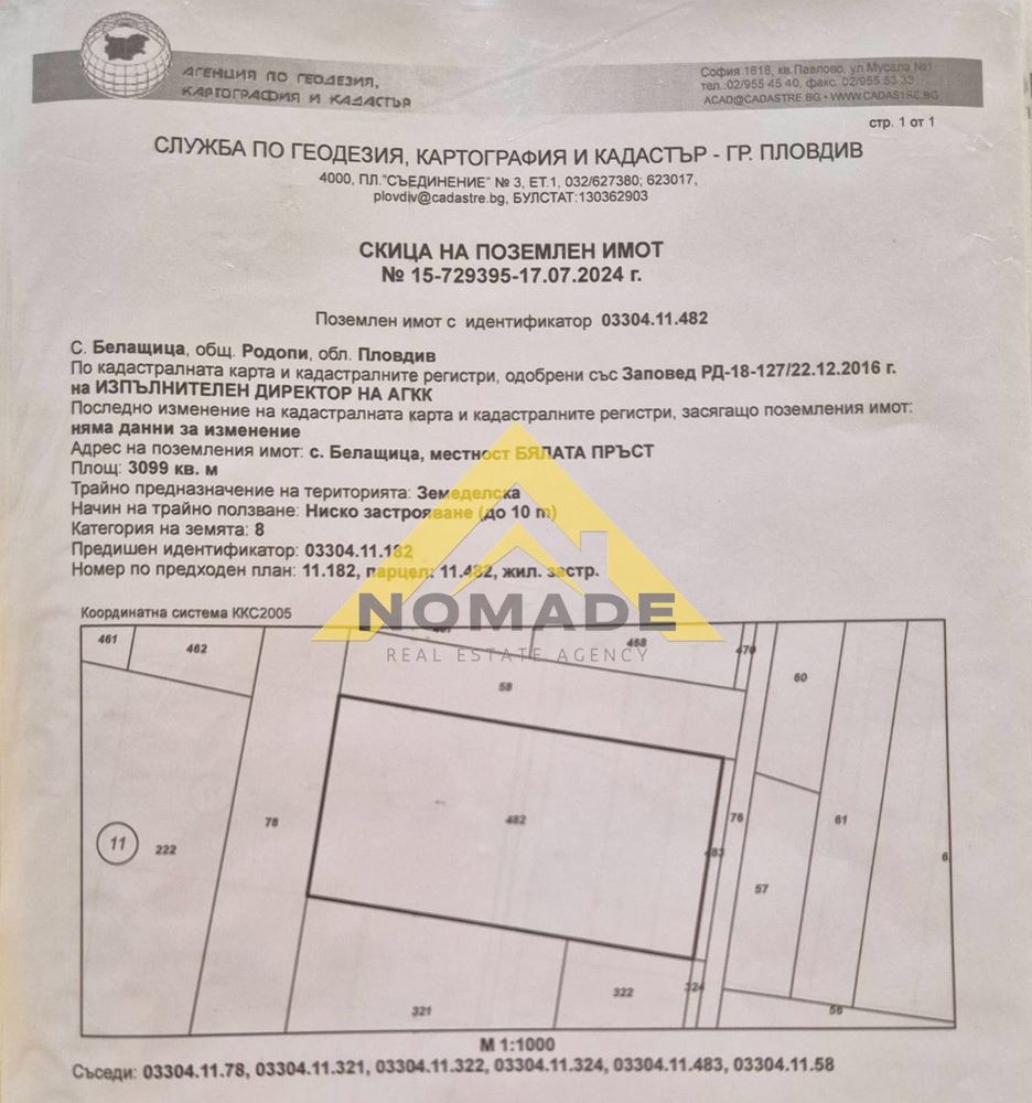 Продава ПАРЦЕЛ, с. Белащица, област Пловдив