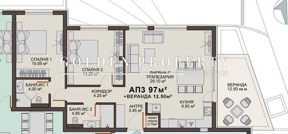 Продава 3-СТАЕН, гр. София, Симеоново, снимка 3 - Апартаменти - 53629687