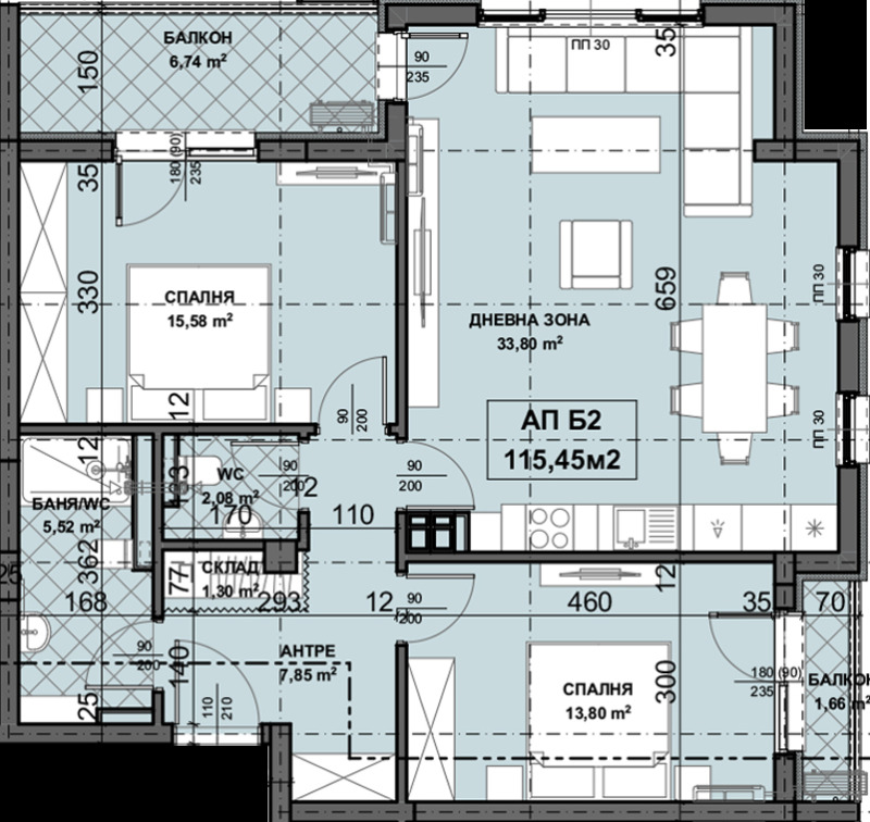 Продается  2 спальни Пловдив , Остромила , 115 кв.м | 74009410