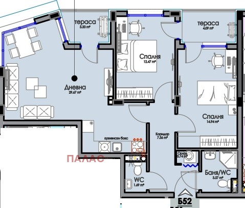 Продава 3-СТАЕН, гр. Бургас, област Бургас, снимка 6 - Апартаменти - 53242275