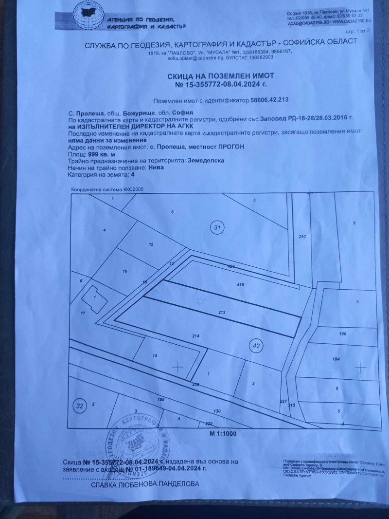 À venda  Trama região Sófia , Prolecha , 999 m² | 57617276