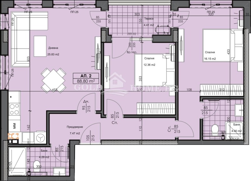 For Sale  2 bedroom Plovdiv , Gagarin , 112 sq.m | 30060244 - image [5]