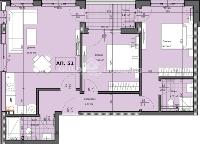 For Sale  2 bedroom Plovdiv , Gagarin , 112 sq.m | 30060244 - image [2]