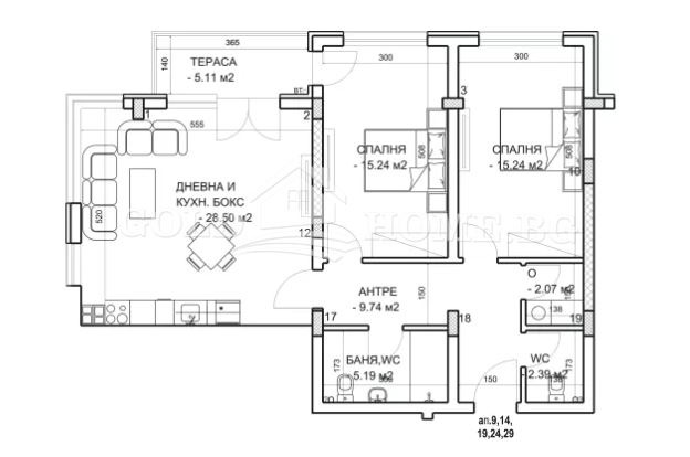 De vânzare  2 dormitoare Plovdiv , Mladejci Hâlm , 87 mp | 53682658 - imagine [11]