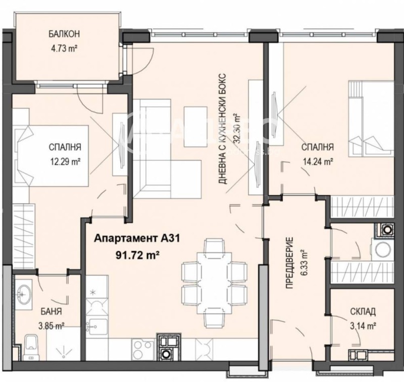 Продава 3-СТАЕН, гр. София, Кръстова вада, снимка 4 - Апартаменти - 53520080