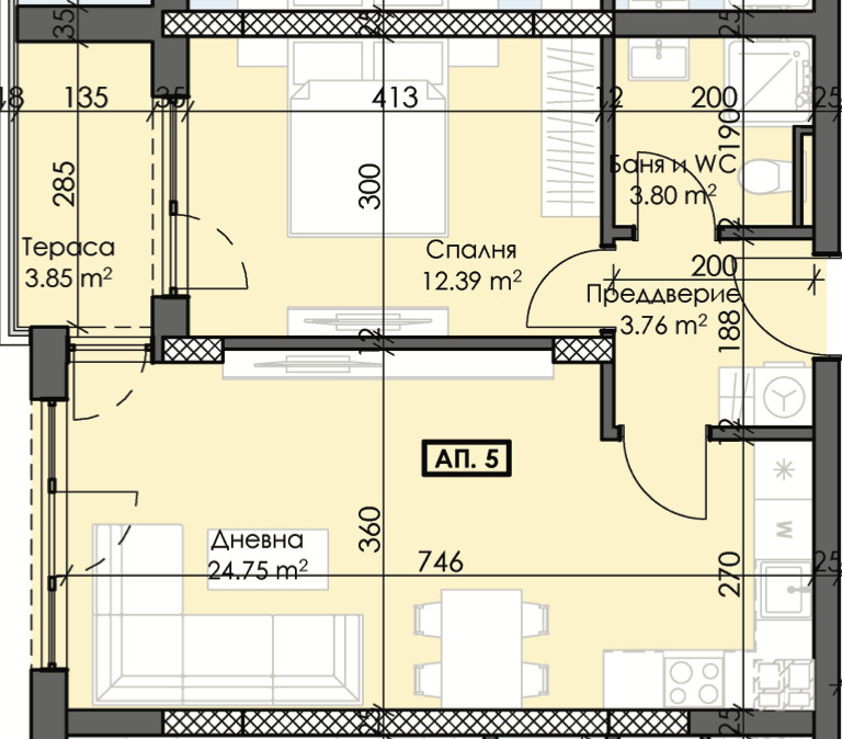 Продава 2-СТАЕН, гр. Пловдив, Тракия, снимка 6 - Aпартаменти - 47758345