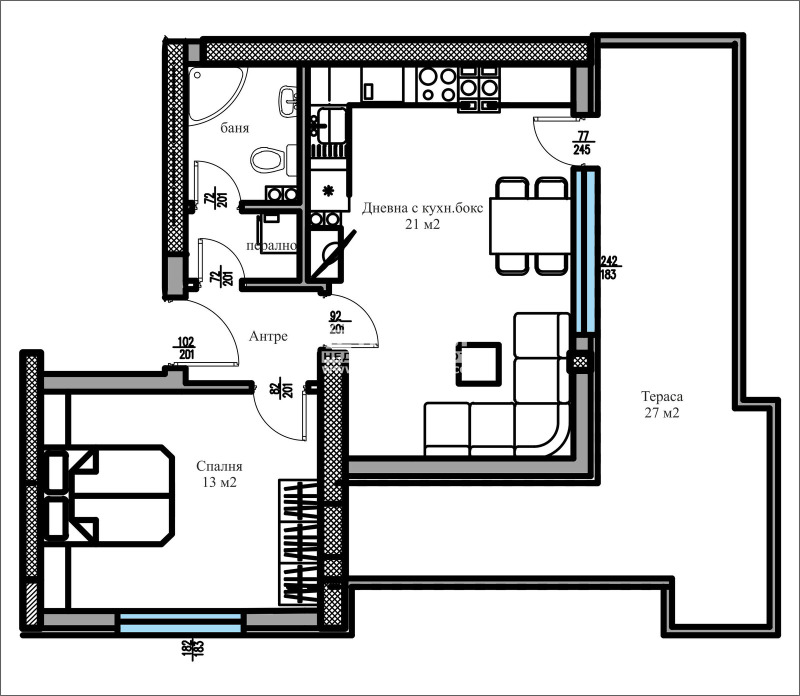 Продава 2-СТАЕН, гр. Пловдив, Тракия, снимка 2 - Aпартаменти - 44543104