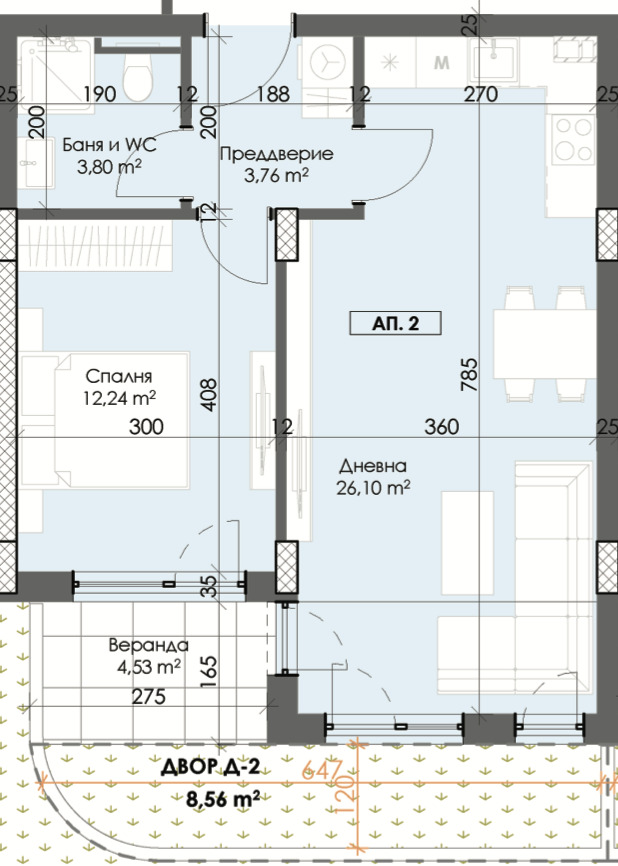 En venta  1 dormitorio Plovdiv , Trakiya , 73 metros cuadrados | 59542413