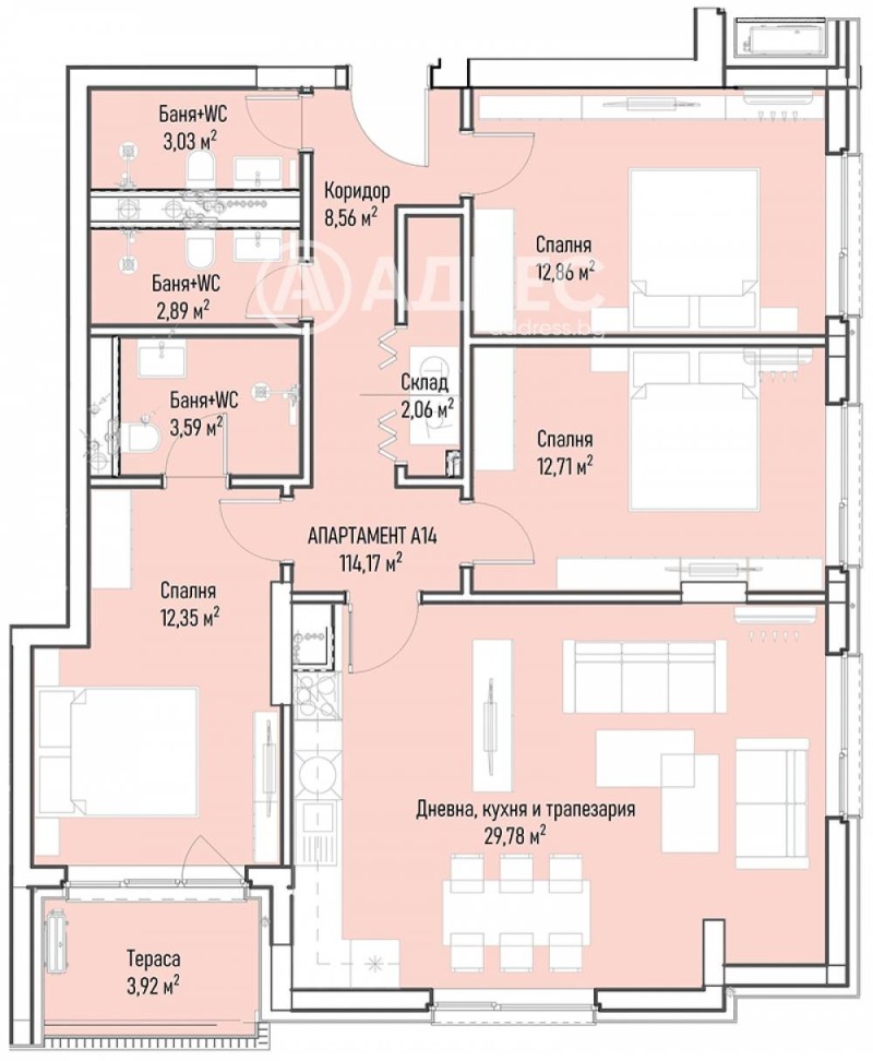 À vendre  3+ chambres Sofia , Mladost 4 , 143 m² | 22236012 - image [4]