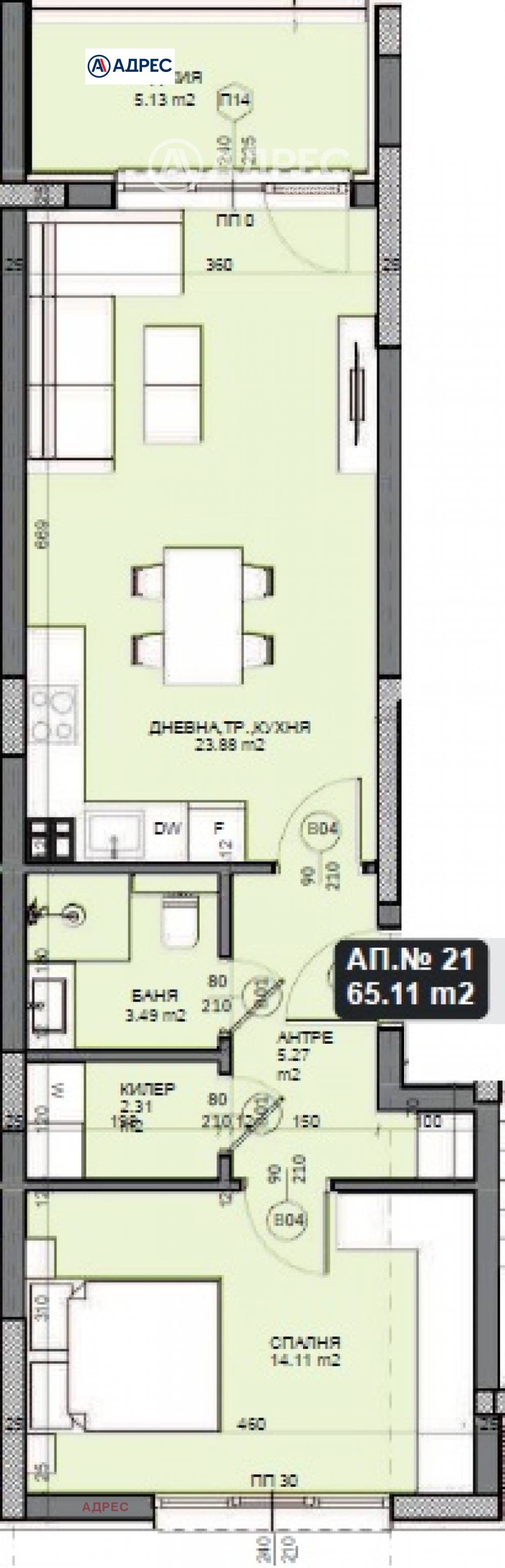 Satılık  1 yatak odası Varna , Galata , 76 metrekare | 89696254 - görüntü [4]