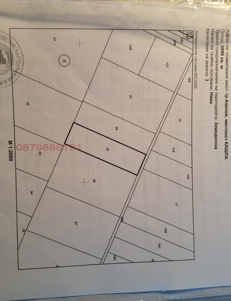 Продава ПАРЦЕЛ, гр. Ахелой, област Бургас, снимка 1 - Парцели - 49525077