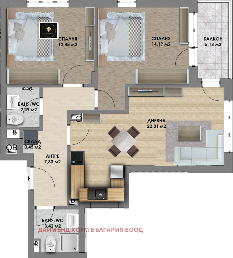 Продава 3-СТАЕН, гр. Пловдив, Христо Смирненски, снимка 2 - Aпартаменти - 47434038