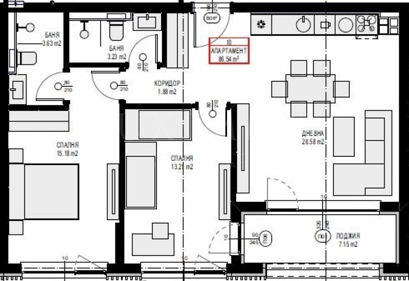 Продаја  2 спаваће собе Софија , Панчарево , 100 м2 | 47868885 - слика [6]