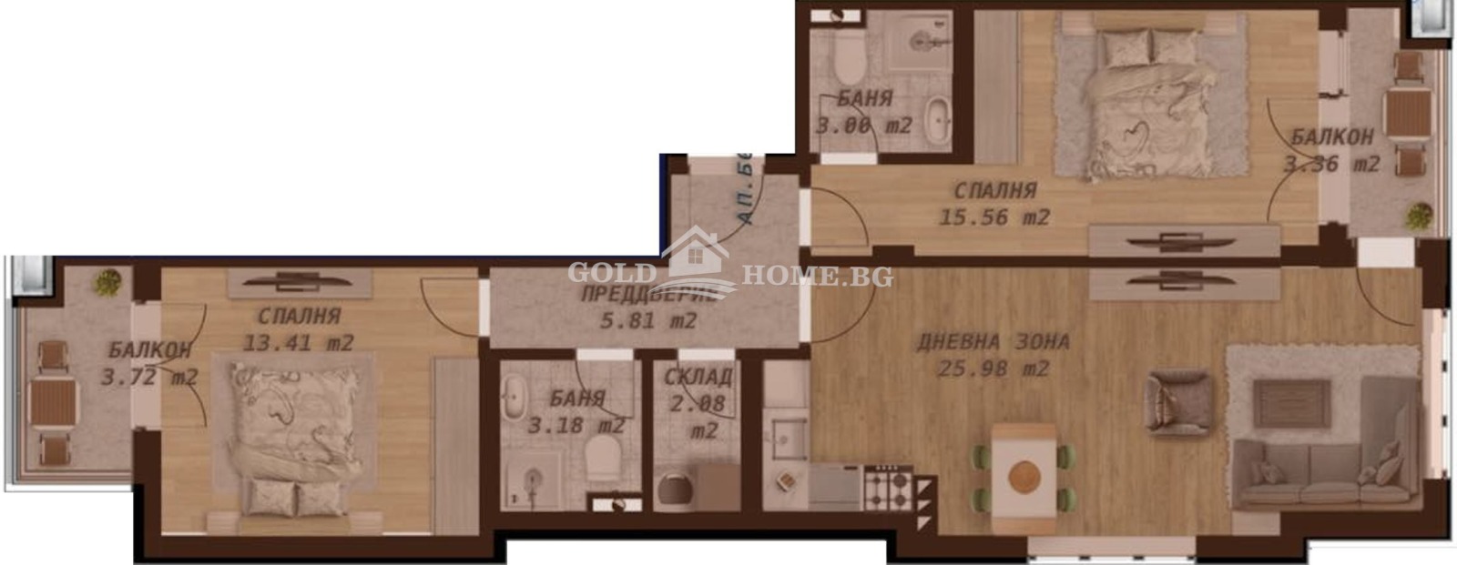 Продава 3-СТАЕН, гр. Пловдив, Беломорски, снимка 2 - Апартаменти - 56270871