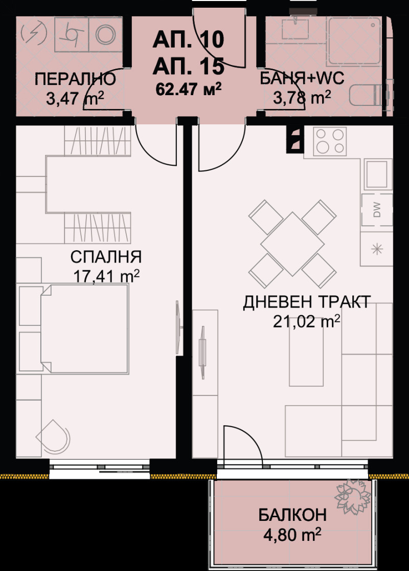 Myytävänä  1 makuuhuone Varna , Briz , 77 neliömetriä | 99935270