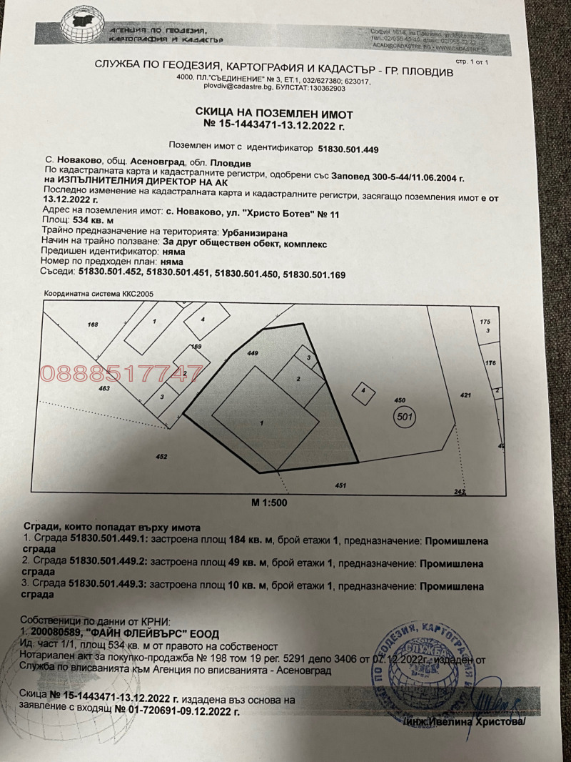 Продава ПРОМ. ПОМЕЩЕНИЕ в област Пловдив, с. Новаково - 233 кв.м / 66 000 € » 129 084.78 лв.