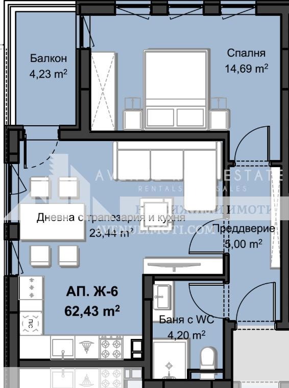Myytävänä  1 makuuhuone Plovdiv , Zapaden , 80 neliömetriä | 59488453 - kuva [2]