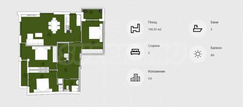 Myytävänä  3 makuuhuonetta Sofia , Levski , 155 neliömetriä | 33304391 - kuva [4]