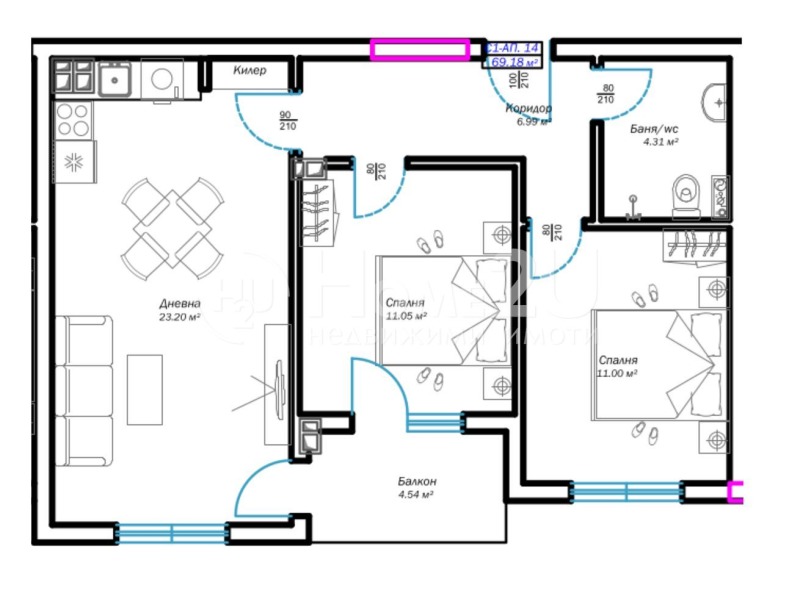 Продава  3-стаен град Варна , м-т Пчелина , 80 кв.м | 97753908 - изображение [2]