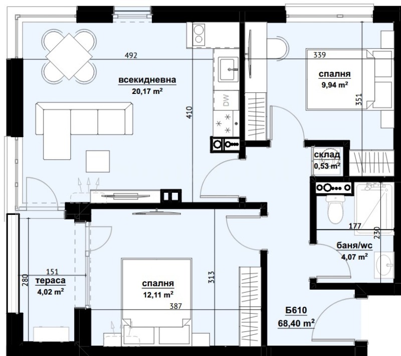 Продаја  2 спаваће собе Бургас , Изгрев , 78 м2 | 77540002 - слика [2]
