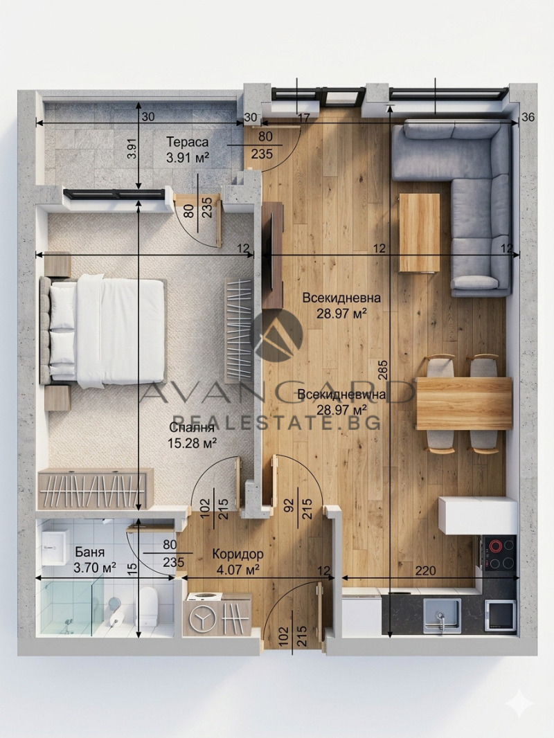Продава 2-СТАЕН в град Пловдив, Тракия - 79 кв.м / 114 613 € » 224 163.54 лв., АВАНГАРД РИЪЛ ЕСТЕЙТ