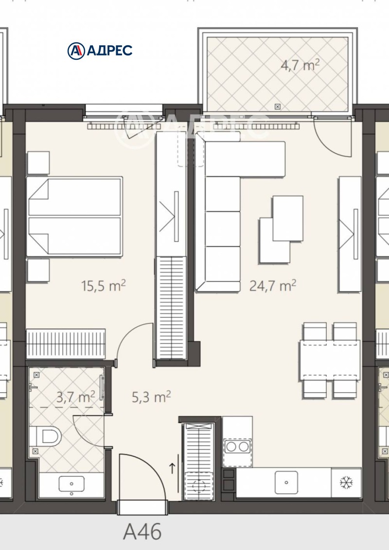 Till salu  1 sovrum Sofia , Malinova dolina , 70 kvm | 96630508 - bild [3]