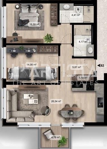 Продава 3-СТАЕН, гр. София, Дружба 2, снимка 2 - Апартаменти - 55123127