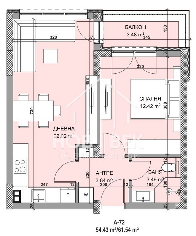 Myytävänä  1 makuuhuone Varna , Vladislav Varnentšik 1 , 61 neliömetriä | 97541592 - kuva [3]