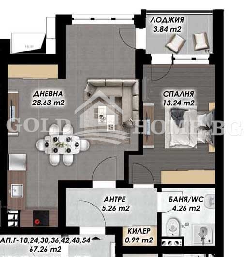 Продава 2-СТАЕН, гр. Пловдив, Гагарин, снимка 9 - Апартаменти - 53042271