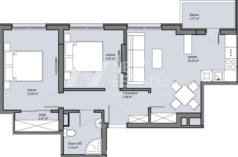 Zu verkaufen  2 Schlafzimmer Sofia , Krasna poljana 1 , 79 qm | 90979498 - Bild [7]