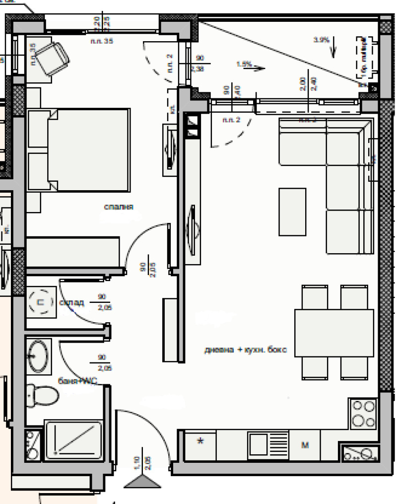 Продава 2-СТАЕН, гр. Бургас, Изгрев, снимка 11 - Апартаменти - 53200219