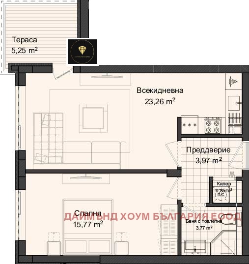 Satılık  1 yatak odası Plovdiv , Gagarin , 74 metrekare | 81017229 - görüntü [2]