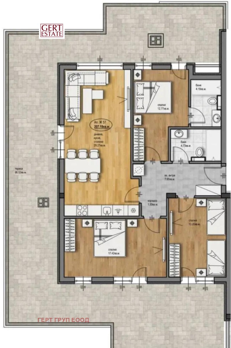 Продава 4-СТАЕН, гр. Пловдив, Христо Смирненски, снимка 5 - Апартаменти - 40978741