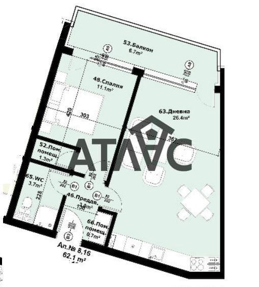Til salgs  1 soverom Plovdiv , Belomorski , 70 kvm | 48645008 - bilde [11]