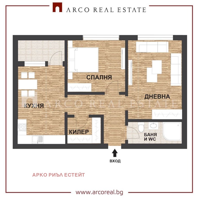 Продаја  1 спаваћа соба Софија , Лјулин 1 , 60 м2 | 21249267 - слика [2]