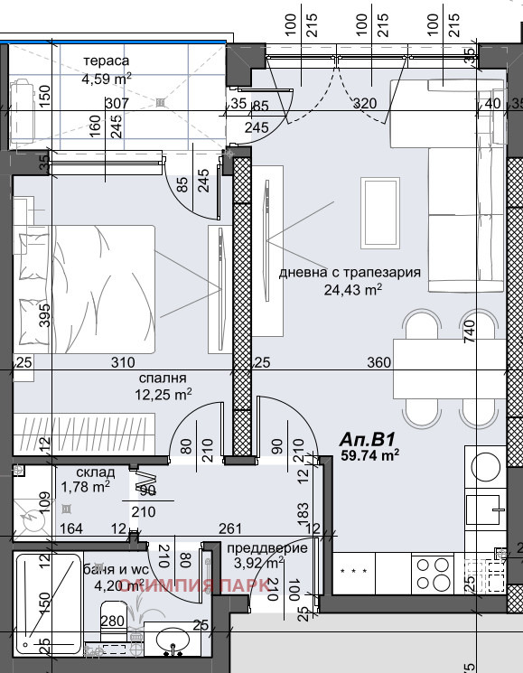 For Sale  1 bedroom Plovdiv , Trakiya , 74 sq.m | 27441439 - image [4]