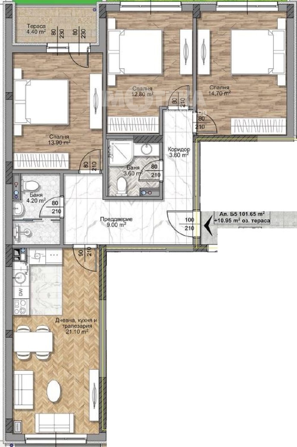 Продава  Многостаен град София , Овча купел , 121 кв.м | 45818252