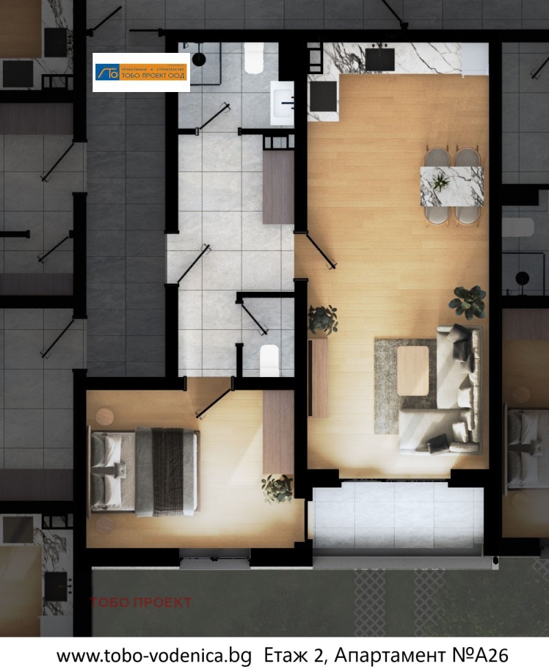 In vendita  1 camera da letto Sofia , Drugba 2 , 80 mq | 91174532 - Immagine [2]