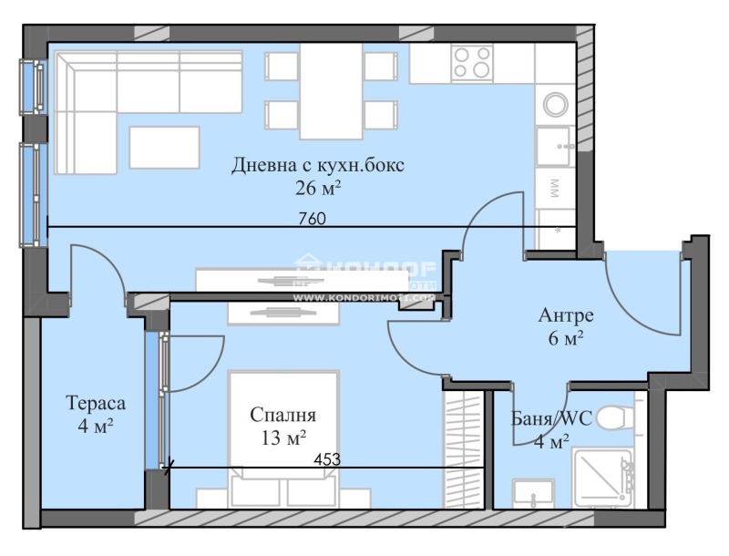 For Sale  1 bedroom Plovdiv , Karshiyaka , 76 sq.m | 89071269 - image [3]