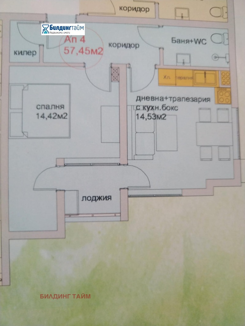 En venta  1 dormitorio Shumen , Dobrudzhanski , 57 metros cuadrados | 63289542
